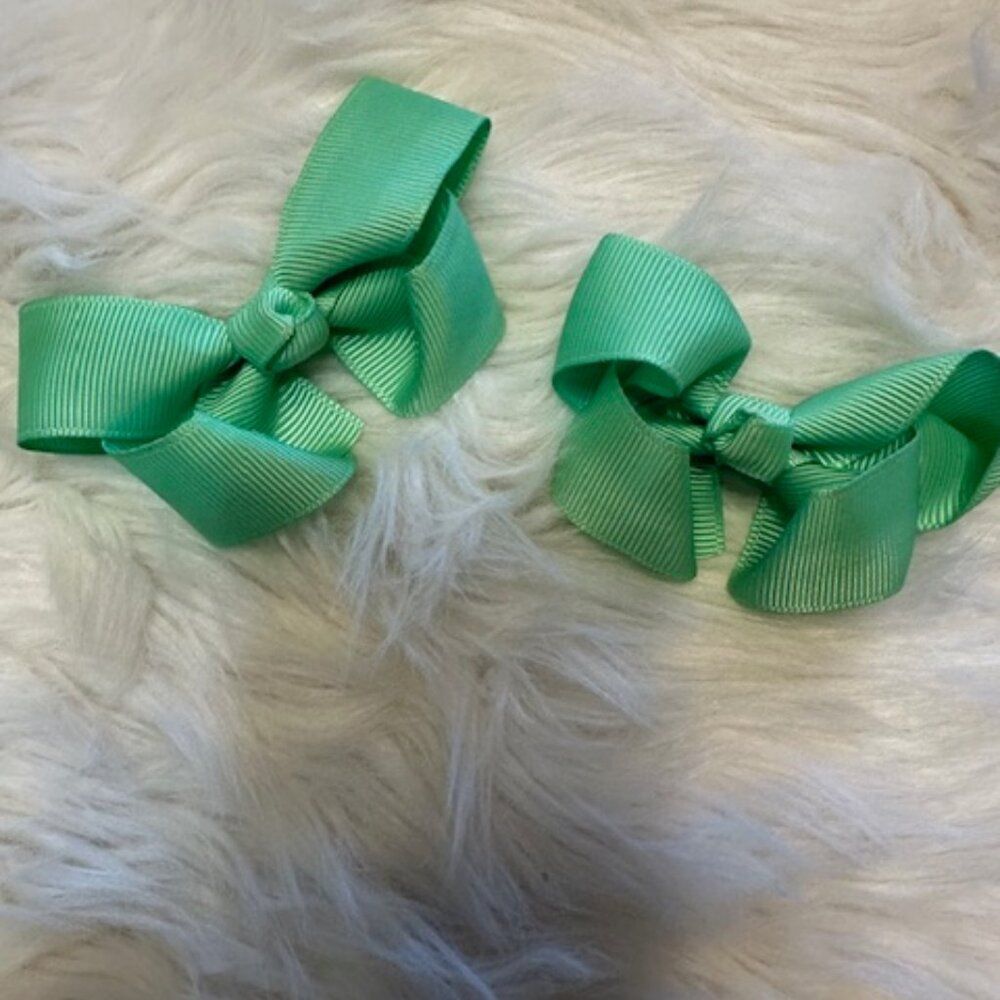 SET of Pastel Green Boutique Bows 7706 Handmade NWT Boutique